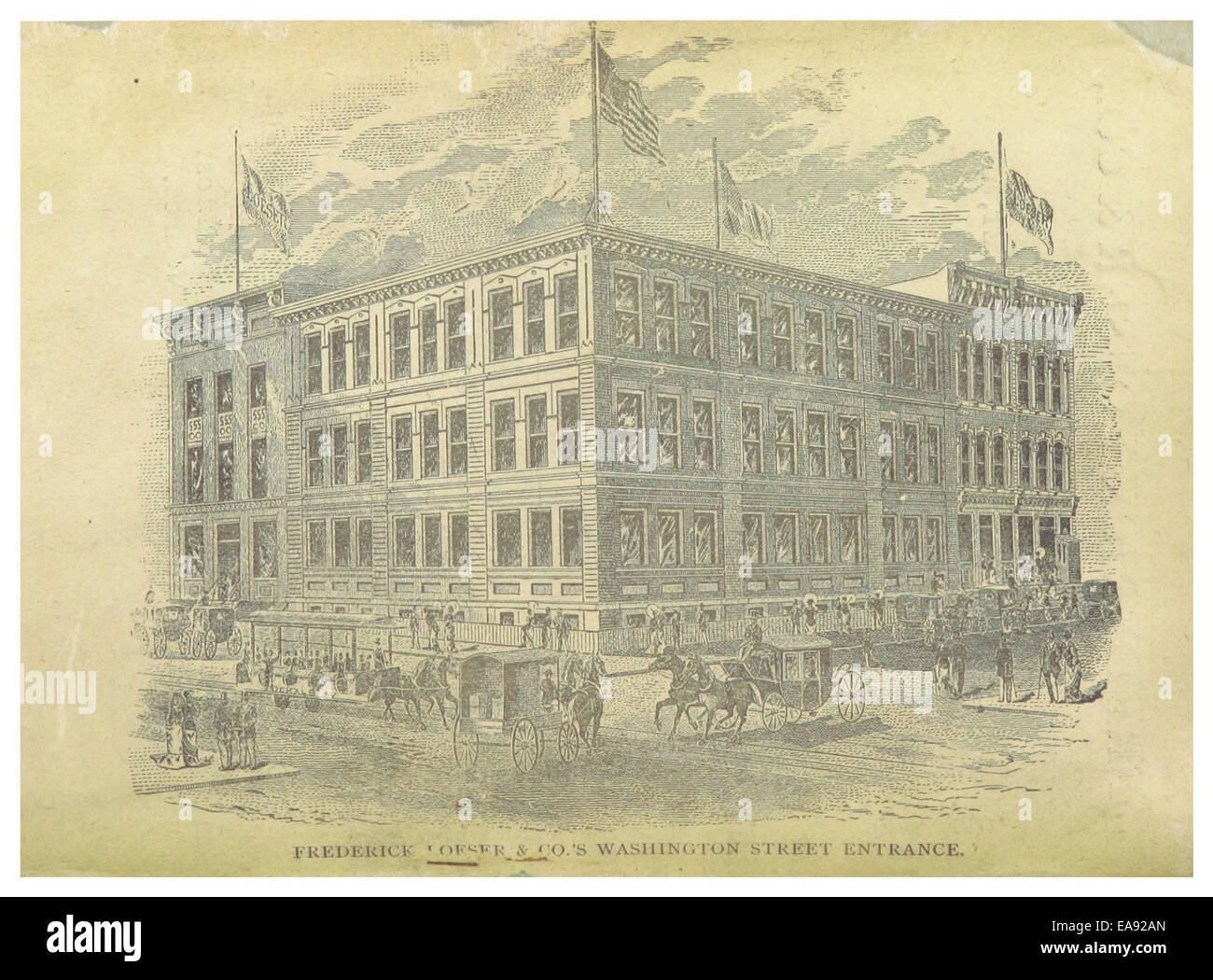 Une illustration de 1883 des ponts de New York et de Brooklyn, mettant en évidence les caractéristiques architecturales et l'importance de ces structures emblématiques de New York à la fin du XIXe siècle. Banque D'Images