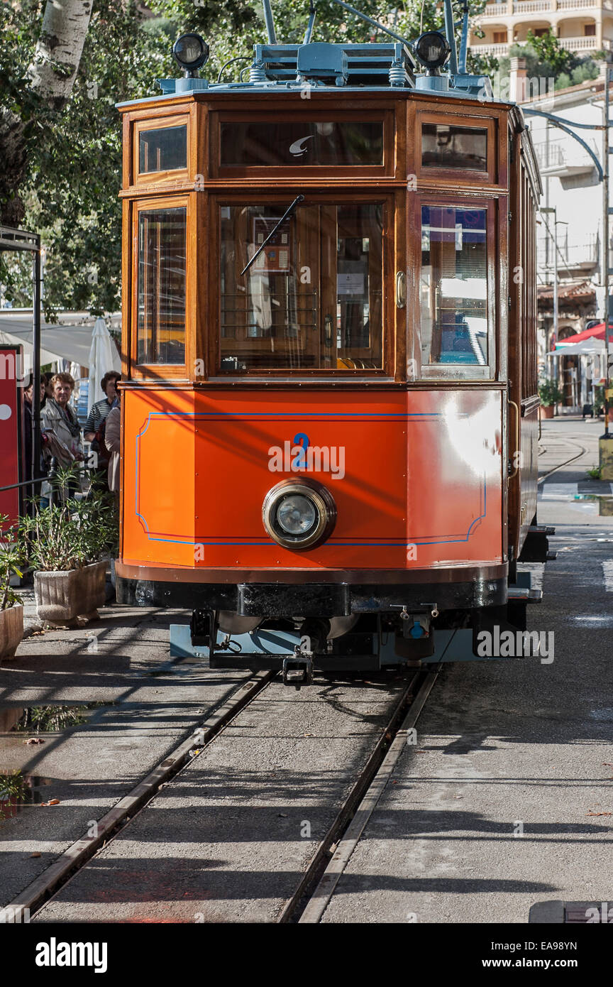 Tren de Soller, Majorque, Strassenbahn,Tram, Banque D'Images