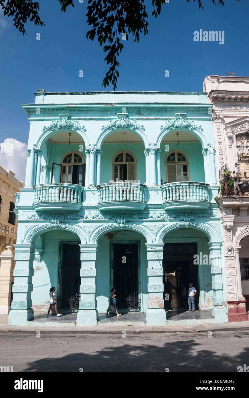 Un exemple d'architecture coloniale espagnole sur le Prado (Paseo de Marti) à La Havane Cuba Banque D'Images