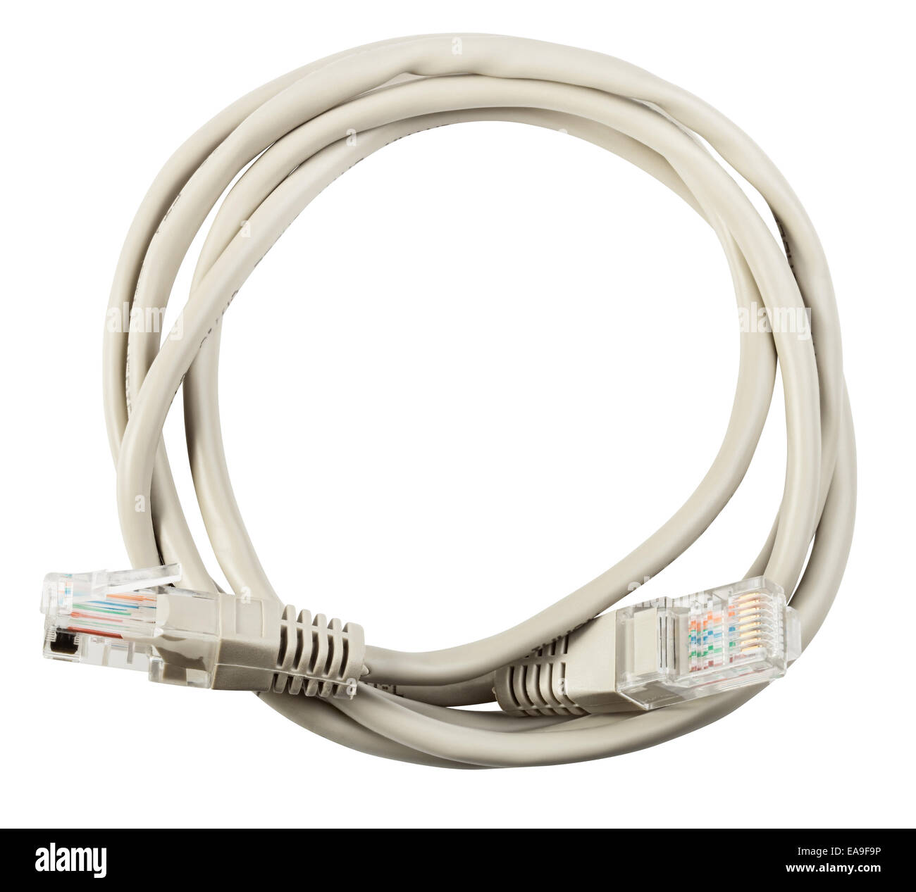 Connecteur réseau isolé sur fond blanc. Clipping Path Banque D'Images