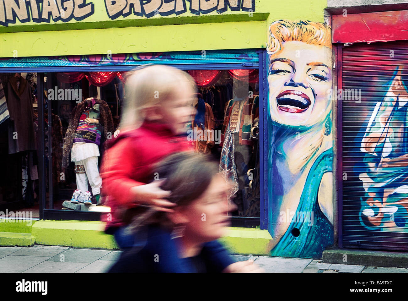 Graffiti dans Brick Lane East London UK Banque D'Images