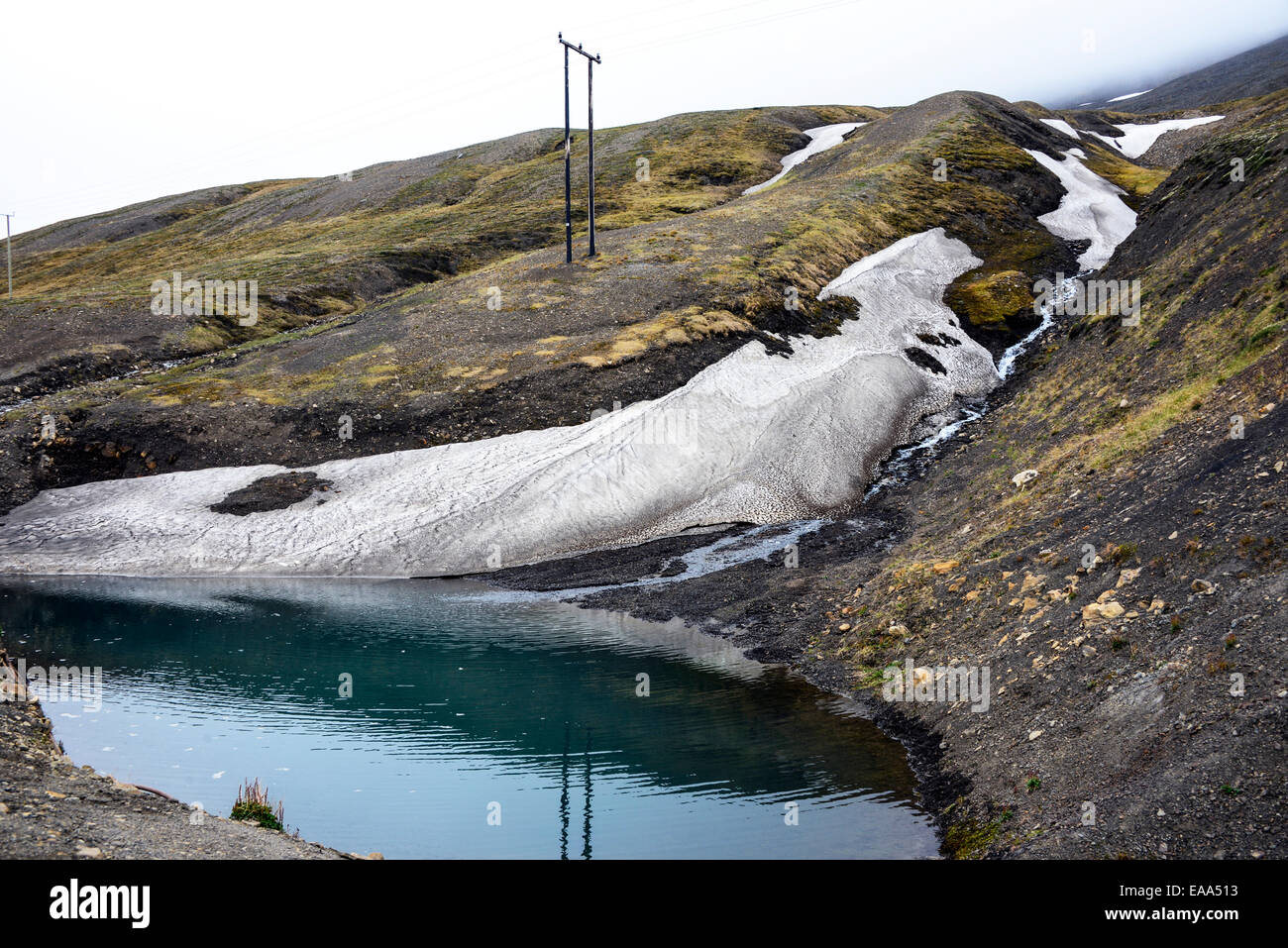 Glacier près de Longyearbyen, Spitsbergen, Svalbard Banque D'Images