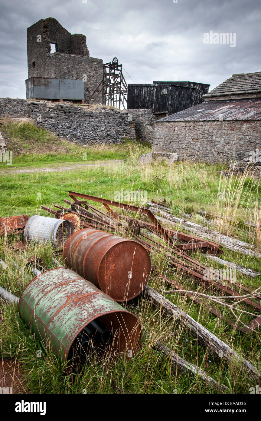 Une mine de plomb désaffectée Magpie mine près de Sheldon dans le Peak District, Derbyshire. Banque D'Images