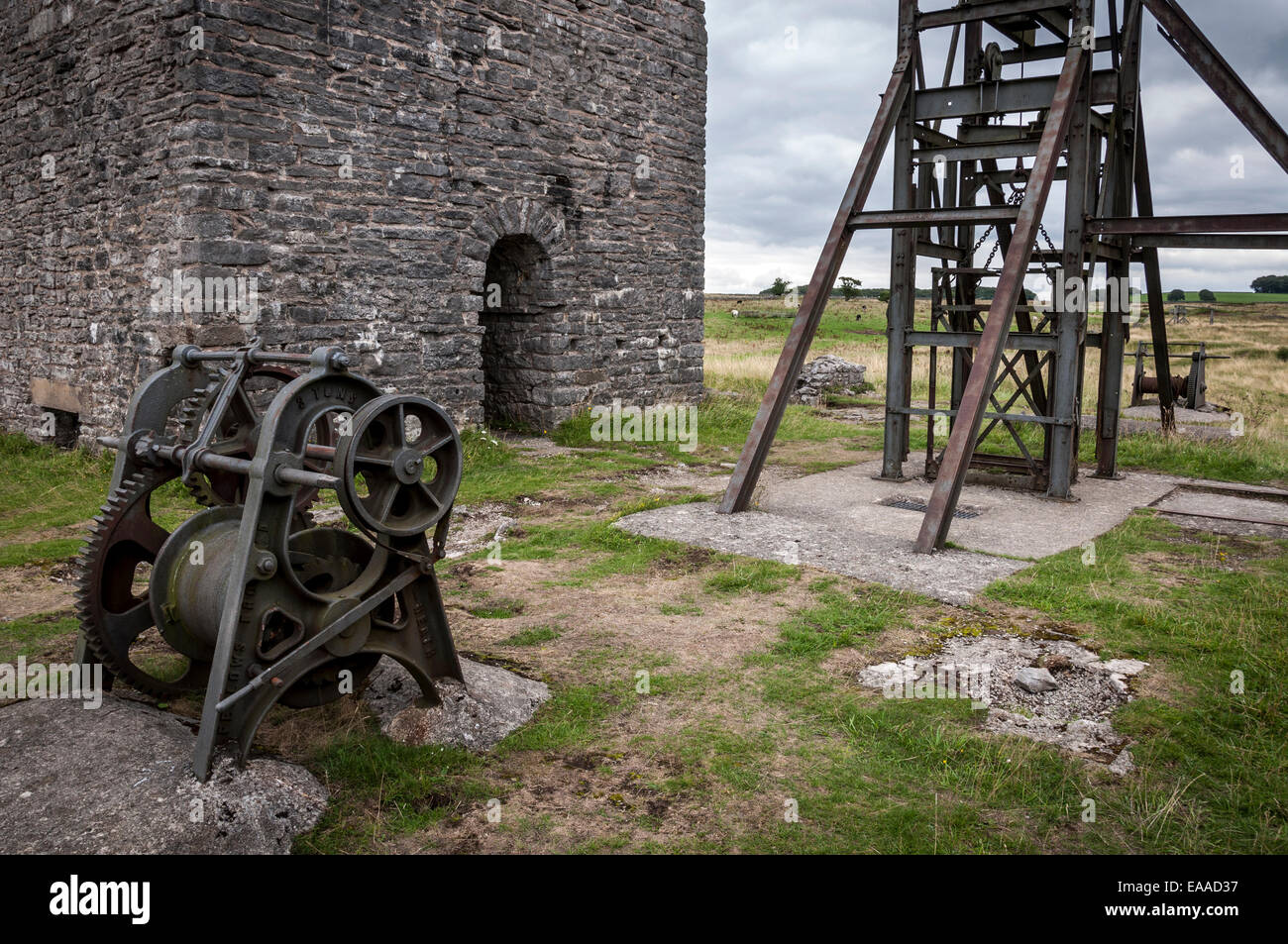 Une mine de plomb désaffectée Magpie mine près de Sheldon dans le Peak District, Derbyshire. Banque D'Images