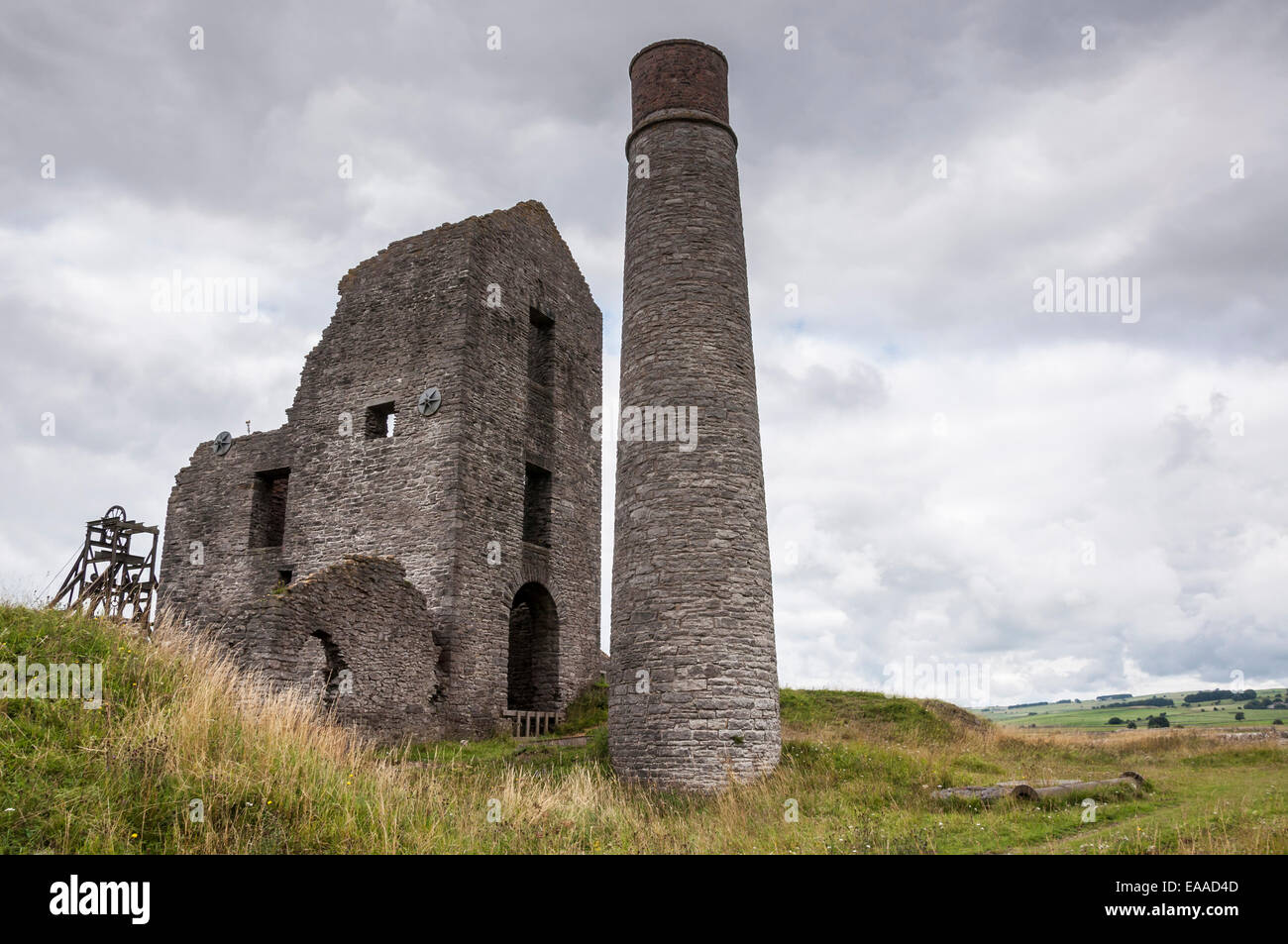 Une mine de plomb désaffectée Magpie mine près de Sheldon dans le Peak District, Derbyshire. Banque D'Images