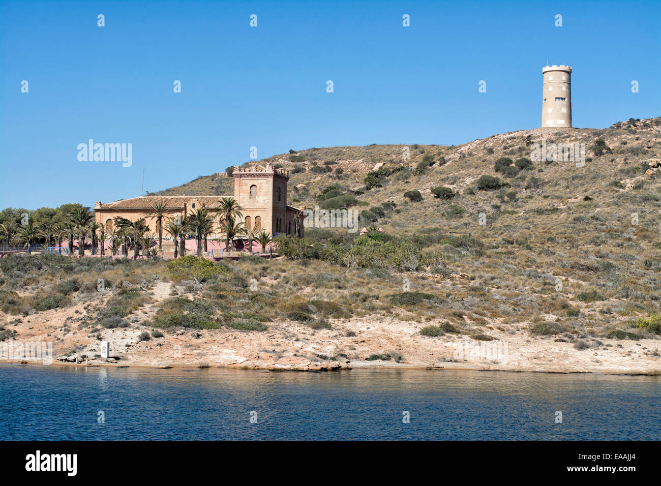 L'Isla Mayor O del Baron dans la Mar Menor, Région de Murcie, au Sud Est de l'Espagne Banque D'Images