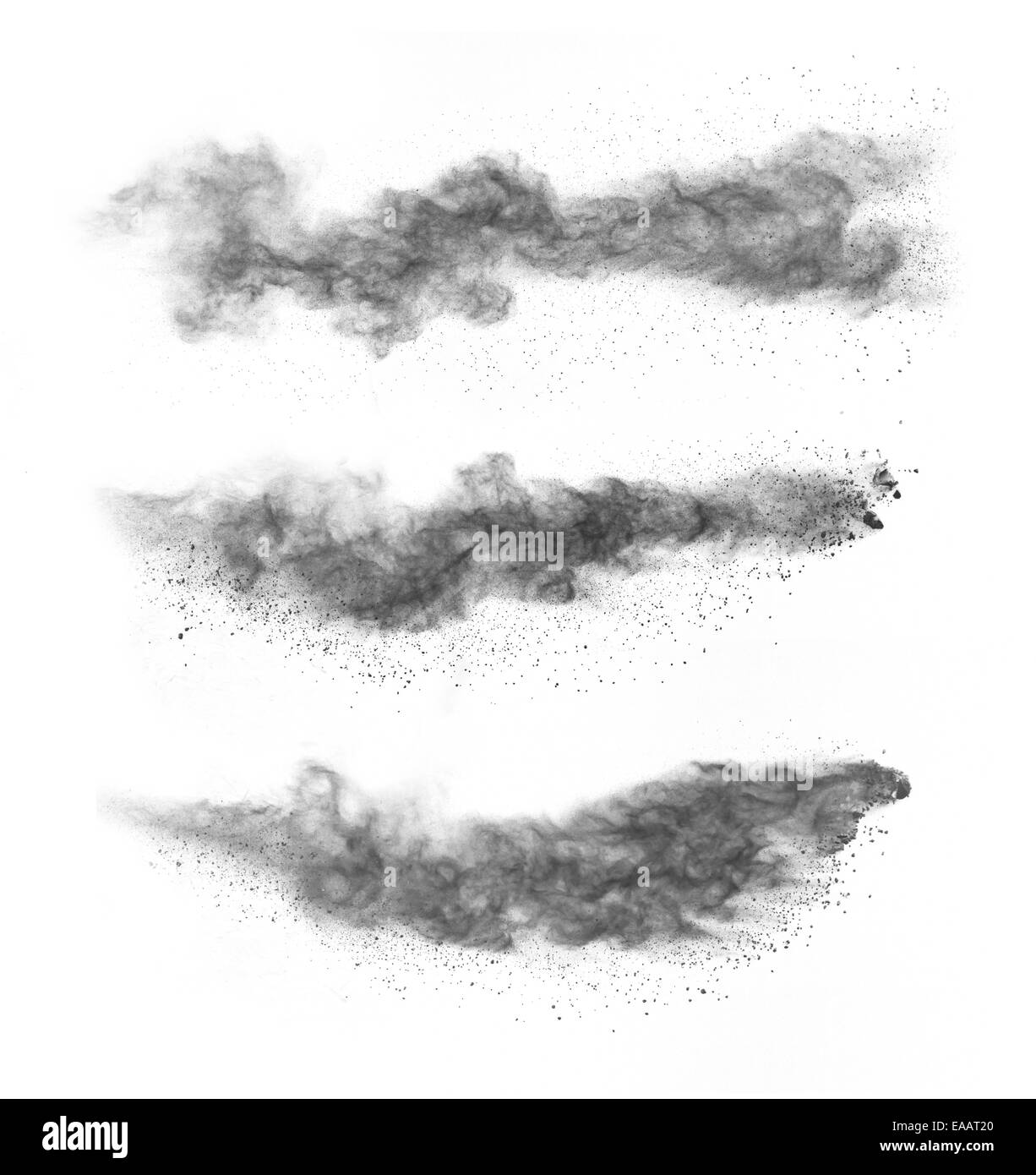 Motion de gel d'explosion de poussière colorées isolé sur fond noir Banque D'Images