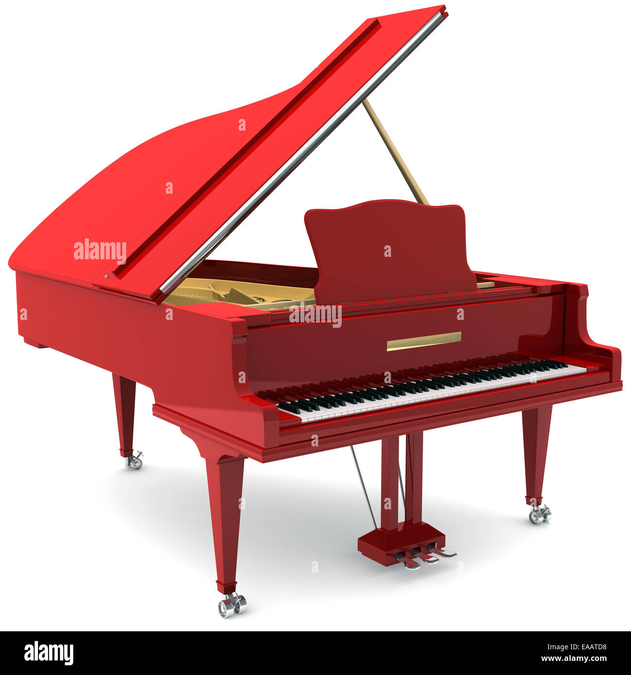 Piano à queue rouge Banque D'Images