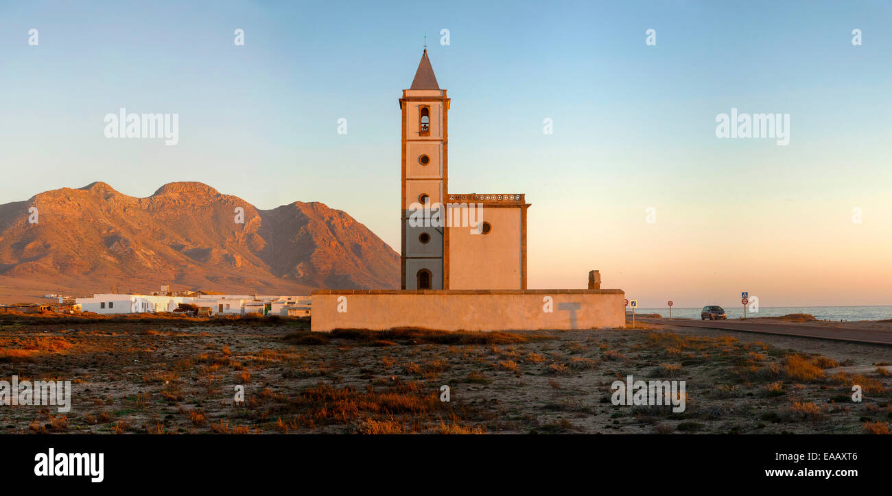 "Iglesia de Las Salinas" dans l'église Saint-François, La Almadraba de Monteleva, Parc Naturel Cabo de Gata - Nijar, Almeria Espagne Banque D'Images