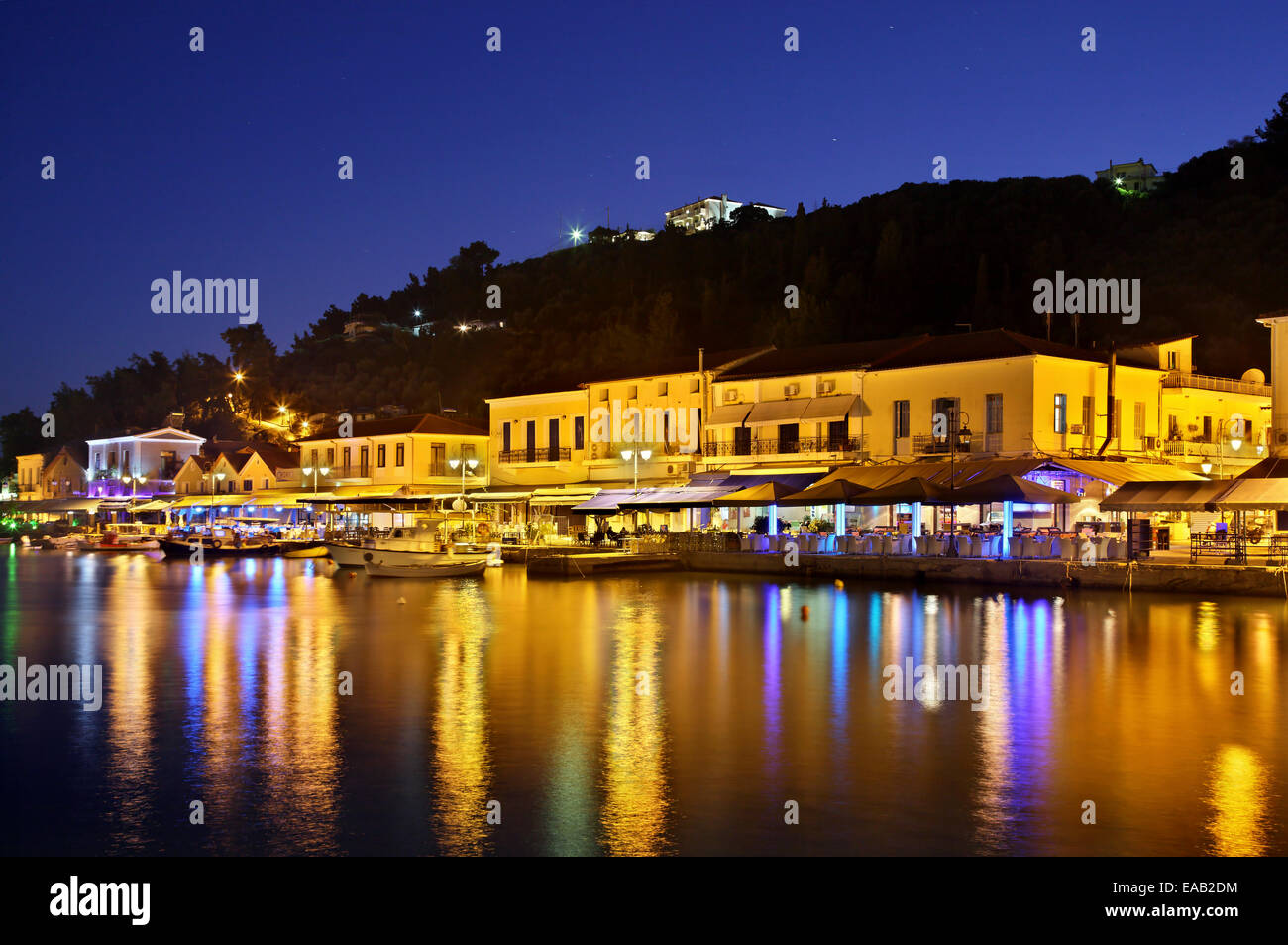 Le port de Katakolo (navire de croisière populaires anchorage) près de l'ancienne Olympia, l'ILEIA, Péloponnèse, Grèce. Banque D'Images
