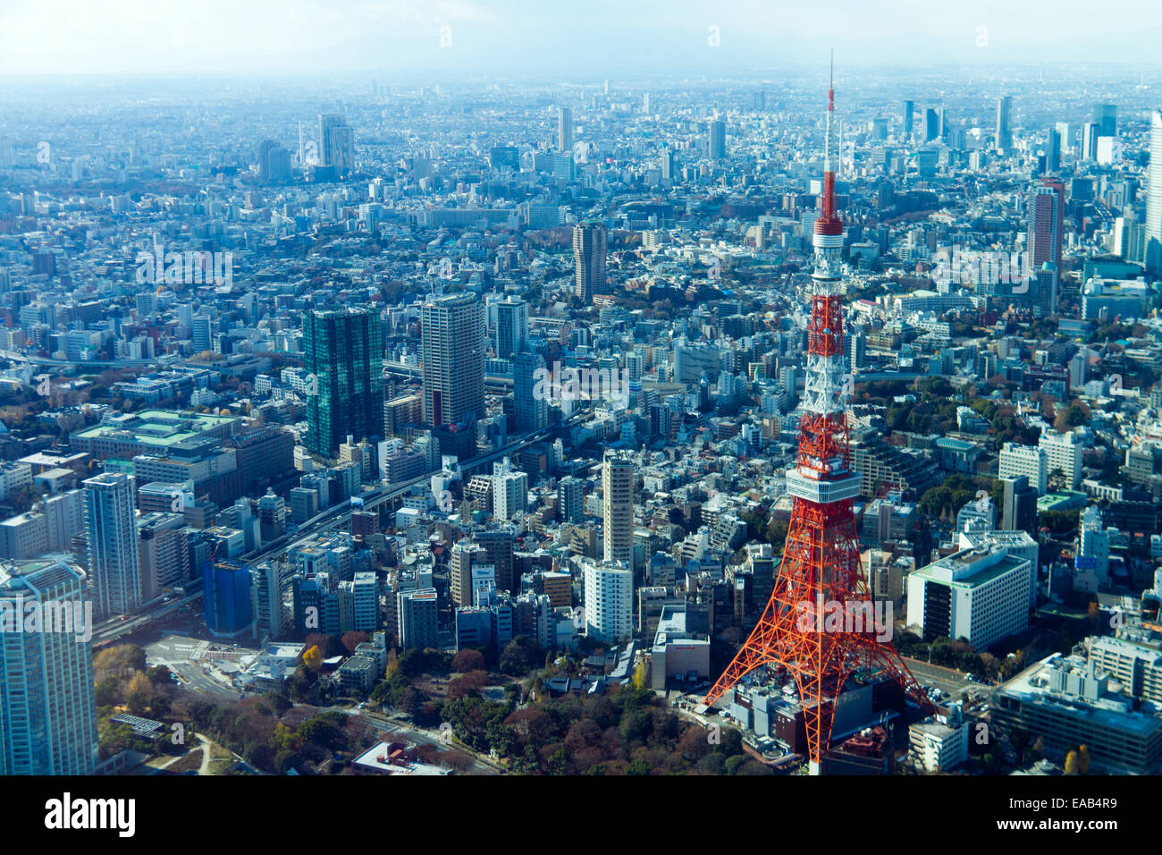 Photographie aérienne de la Tour de Tokyo Banque D'Images