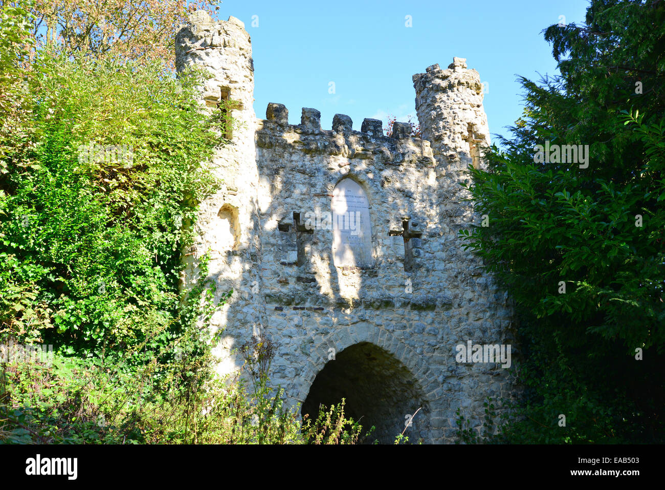 Passerelle médiévale, château de Reigate, Reigate, Surrey, Angleterre, Royaume-Uni Banque D'Images