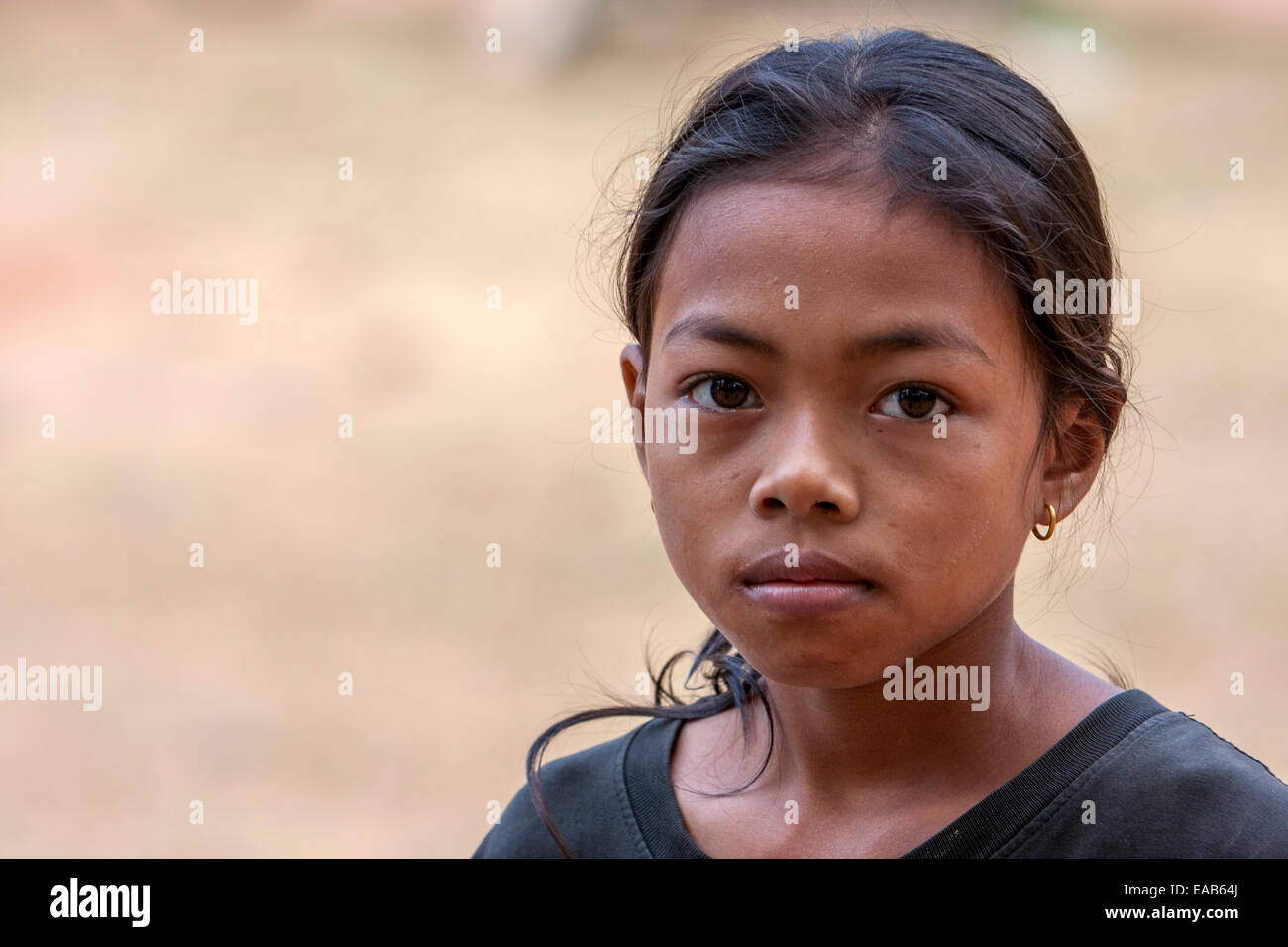 Cambodge, Bakong. Jeune fille cambodgienne, Banque D'Images