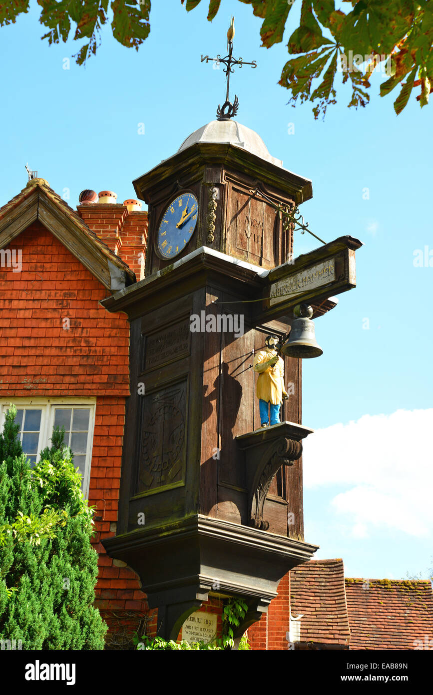 Abinger Hammer 'Jack le réveil de forgeron, Abinger Hammer, Surrey, Angleterre, Royaume-Uni Banque D'Images