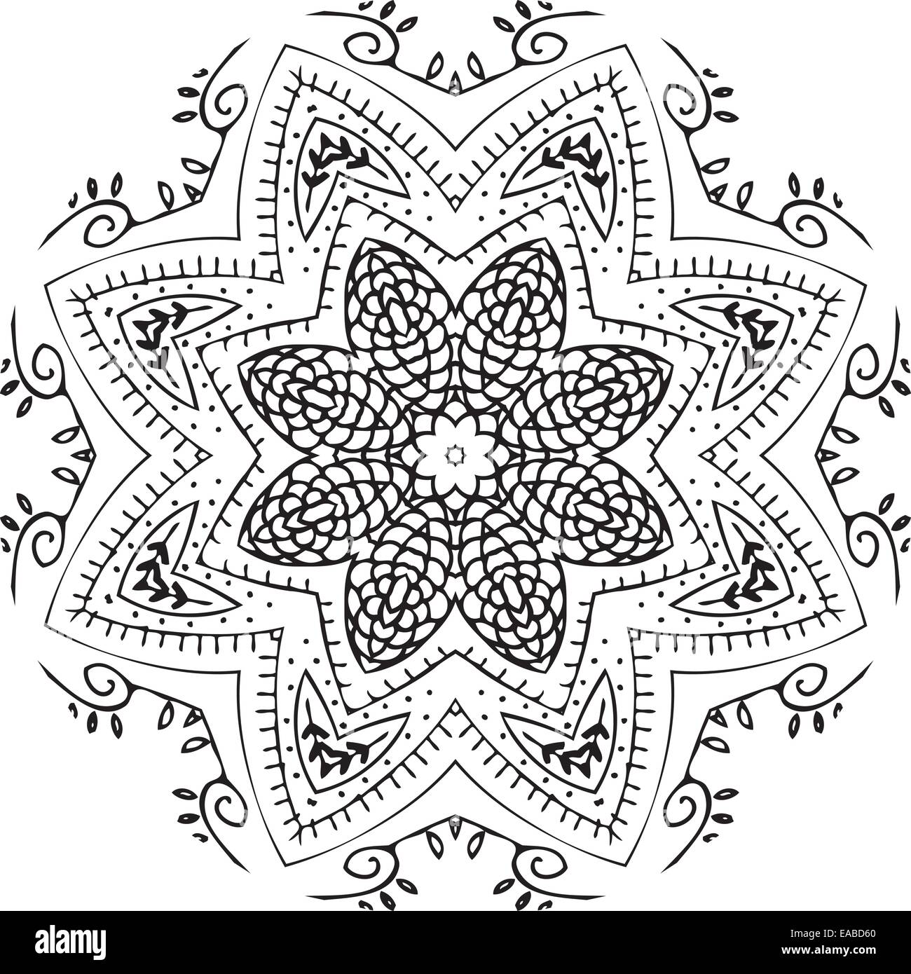 Abstract black Zen-emmêler et Fond blanc Illustration de Vecteur