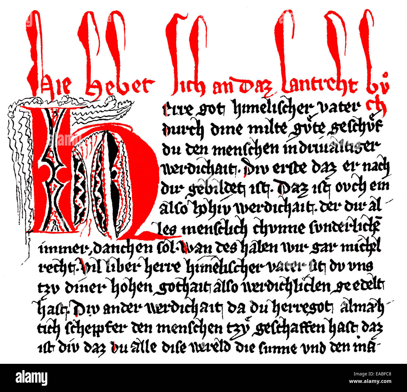 Imprimer Historique, manuscrit, Der Schwabenspiegel, livre de code juridique créée en 1275, la non-Saxon law book pour l'Allemand Iskan, 14e 100 Banque D'Images