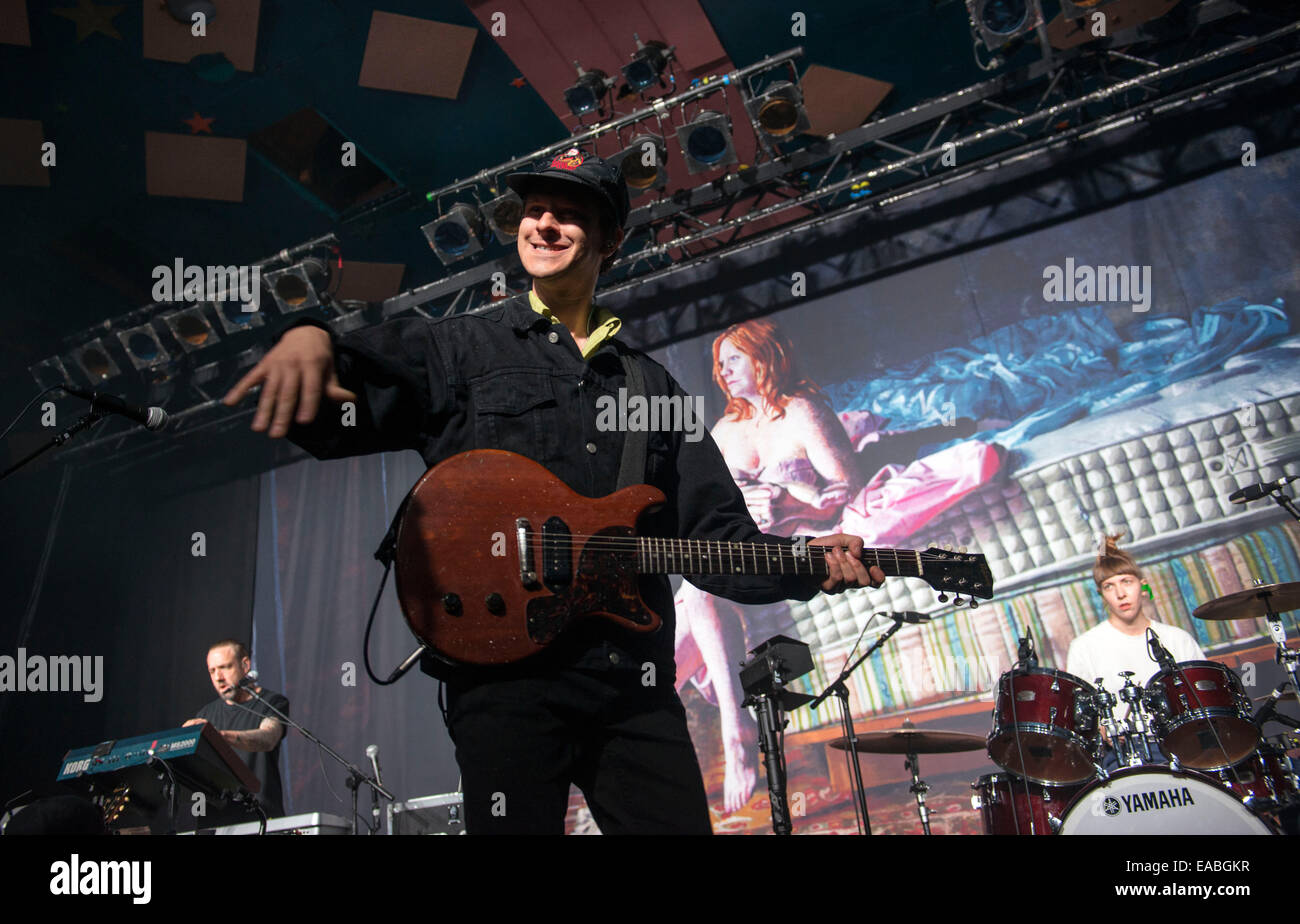 Jamie T en prestation au Barrowlands de bal le 10 novembre 2014 à Glasgow, Ecosse © Sam Kovak/Alamy Banque D'Images