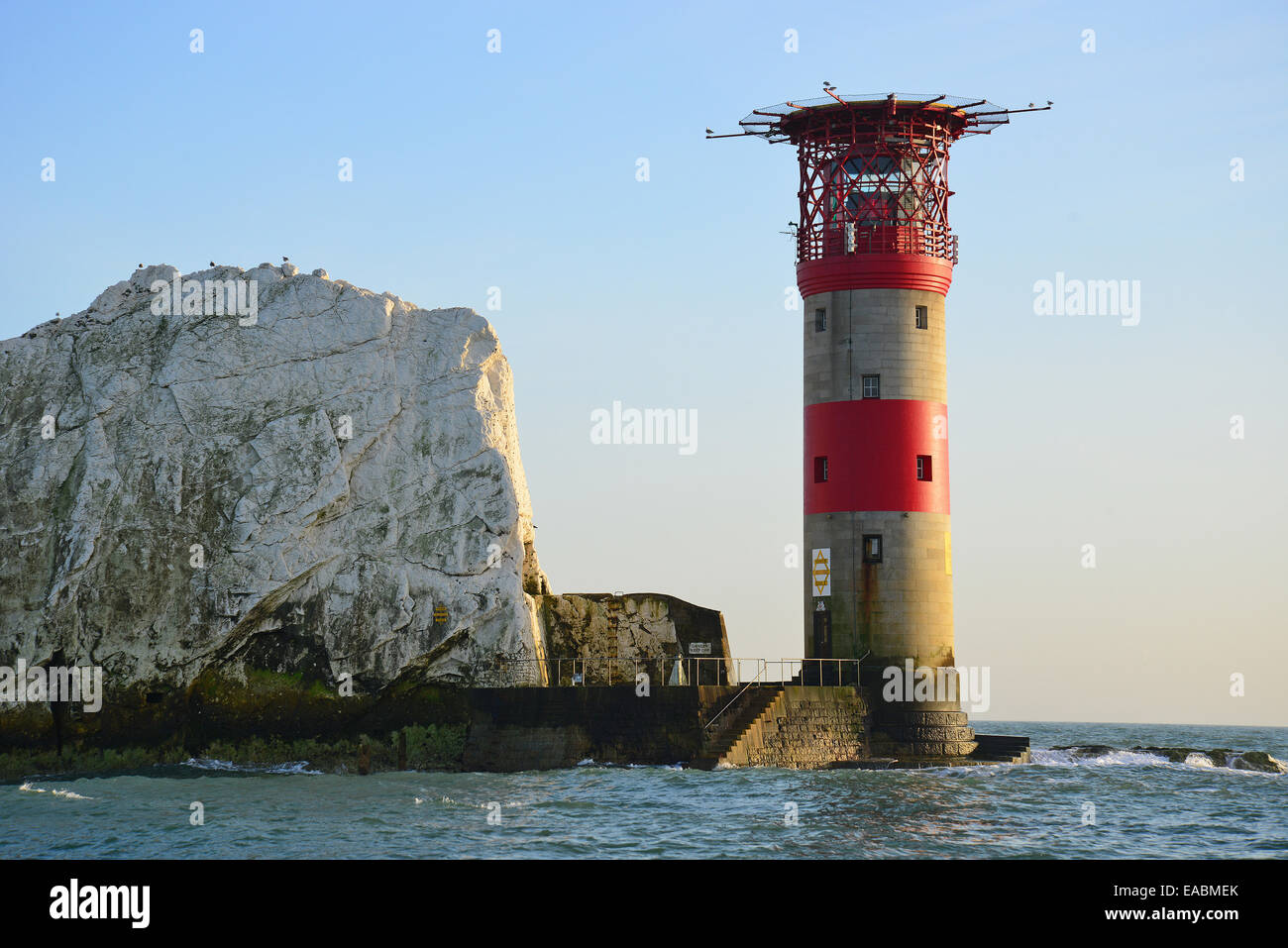 Les aiguilles et aiguilles phare, île de Wight, Angleterre, Royaume-Uni Banque D'Images