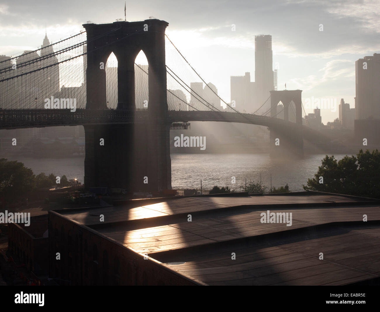 Brooklyn Bridge at Dusk Banque D'Images