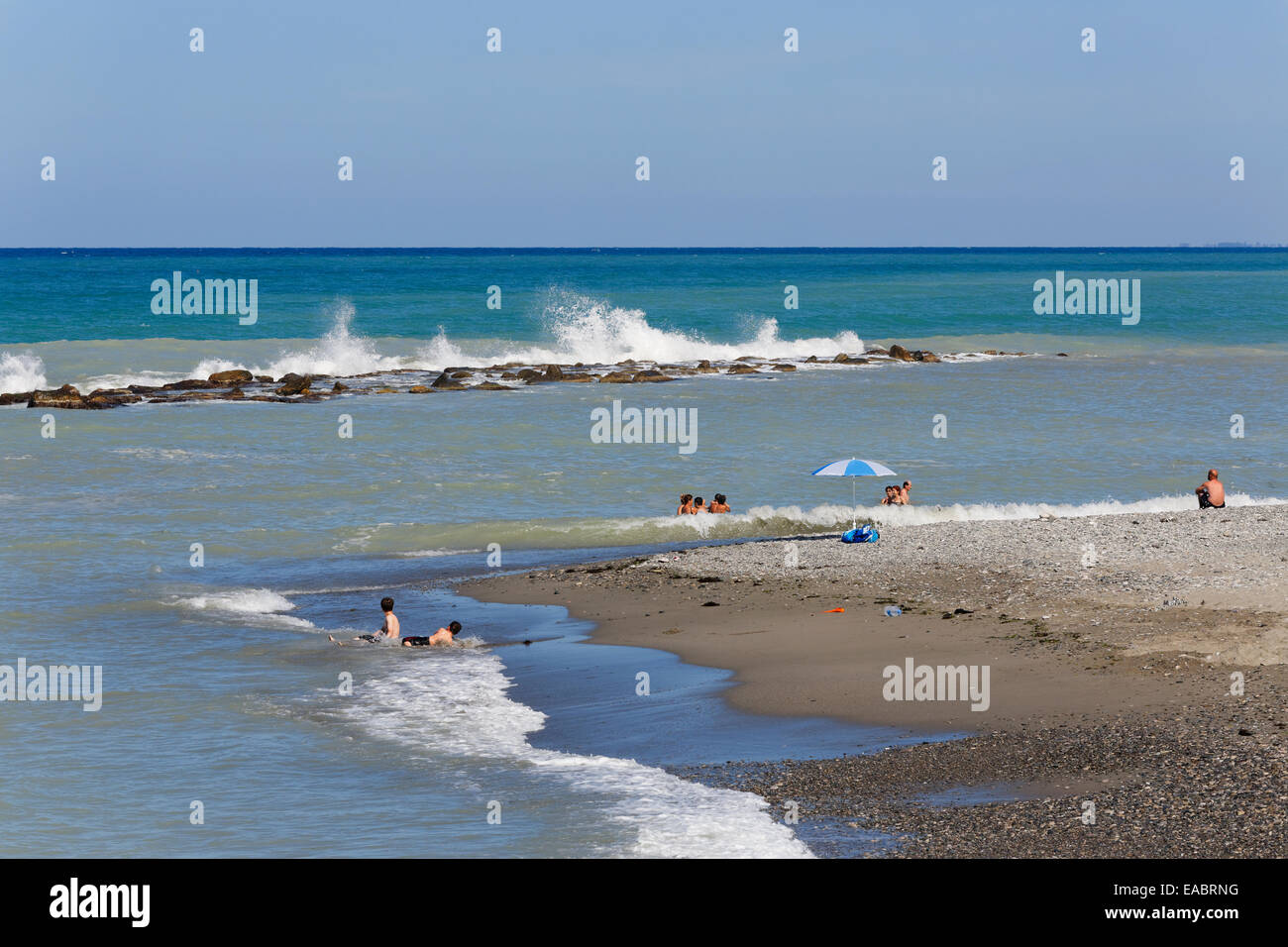 Région de la Mer Noire la Turquie Samsun Province Yakakent plage de la Mer Noire Banque D'Images