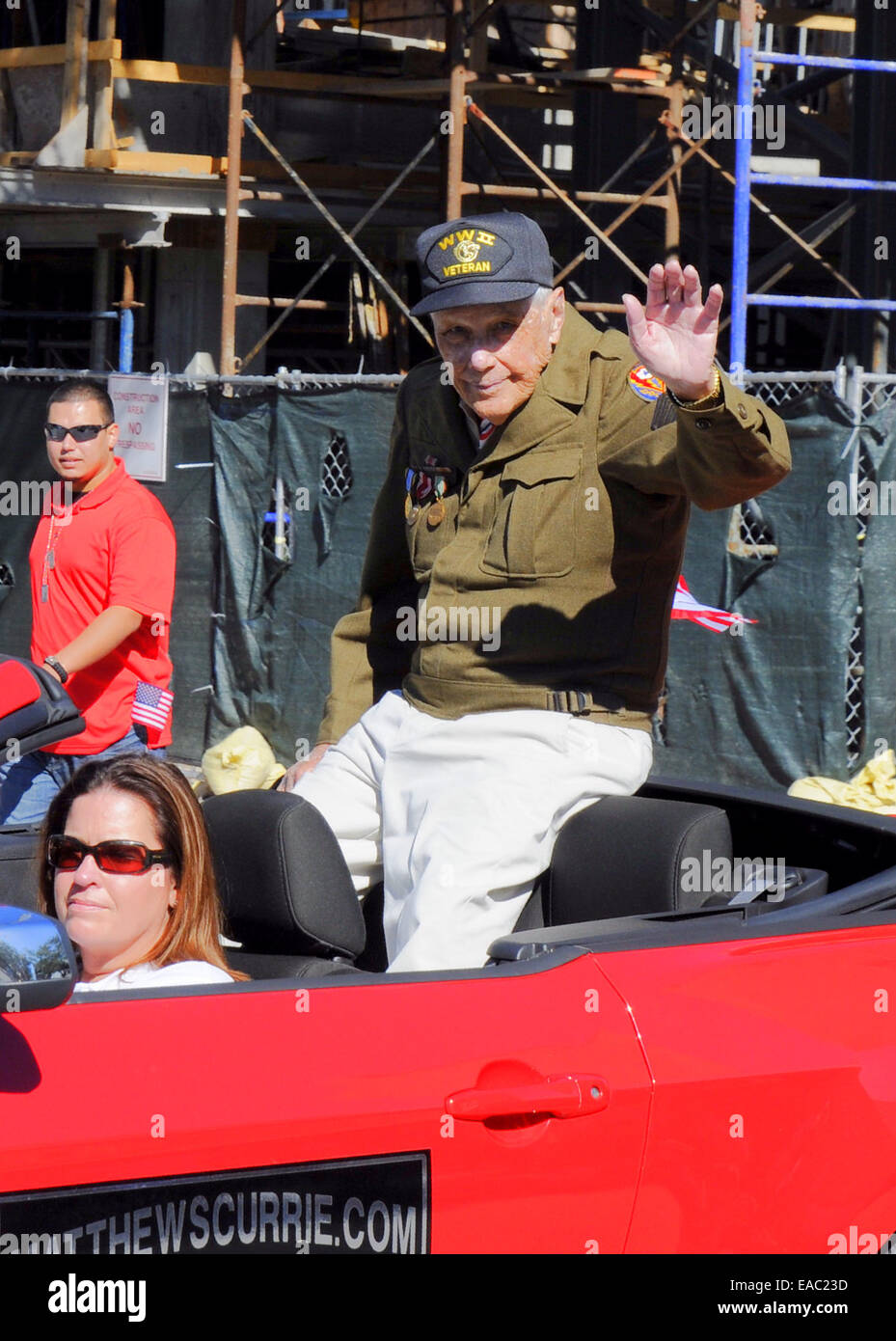 Sarasota, Floride, USA.11 Novembre 2014.Veterans Day in the USA.WW2 Veteran John J Shea Banque D'Images