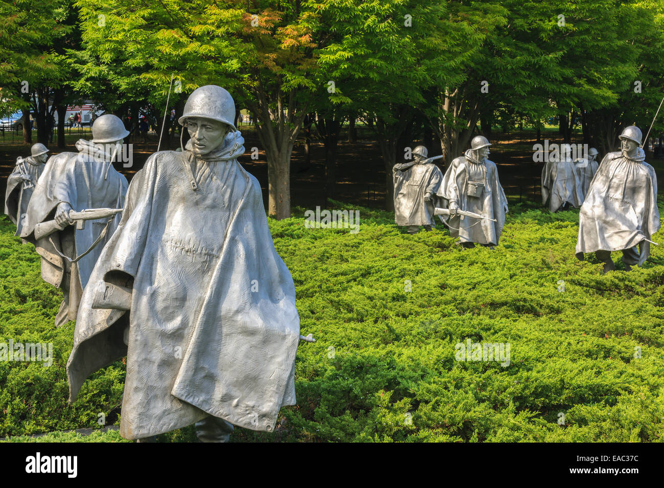 Le Korean War Veterans Memorial est situé à Washington, D.C.'s West Potomac Park, au sud-est de la Lincoln Memorial et juste Banque D'Images