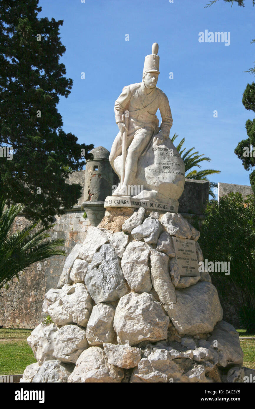 Statue de la guerre péninsulaire, Cascais, Portugal Banque D'Images