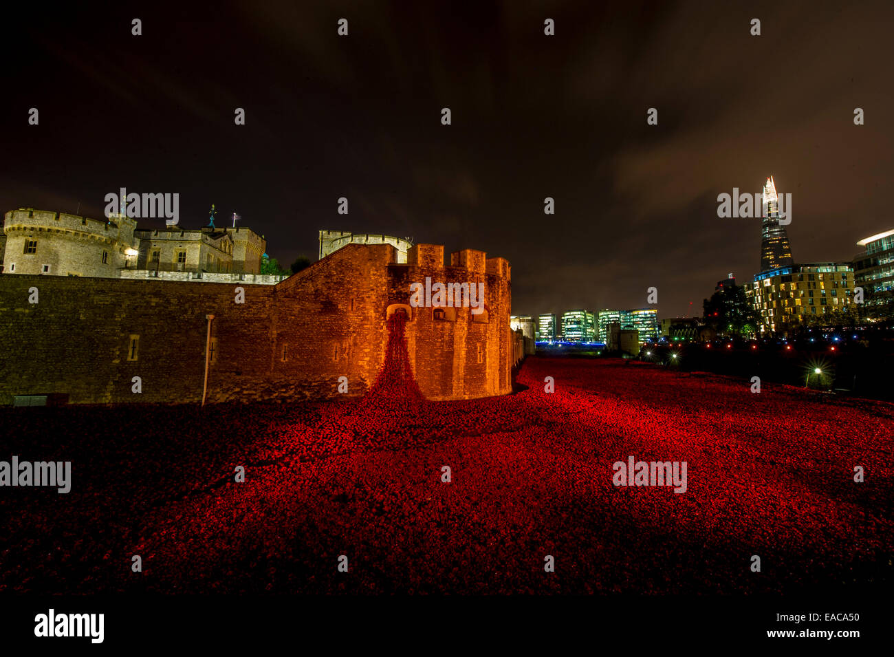 Coquelicot pour le Jour du souvenir - 2014 a vu l'installation de 888 000 coquelicots en mémoire des morts de la Grande Guerre 1 Banque D'Images