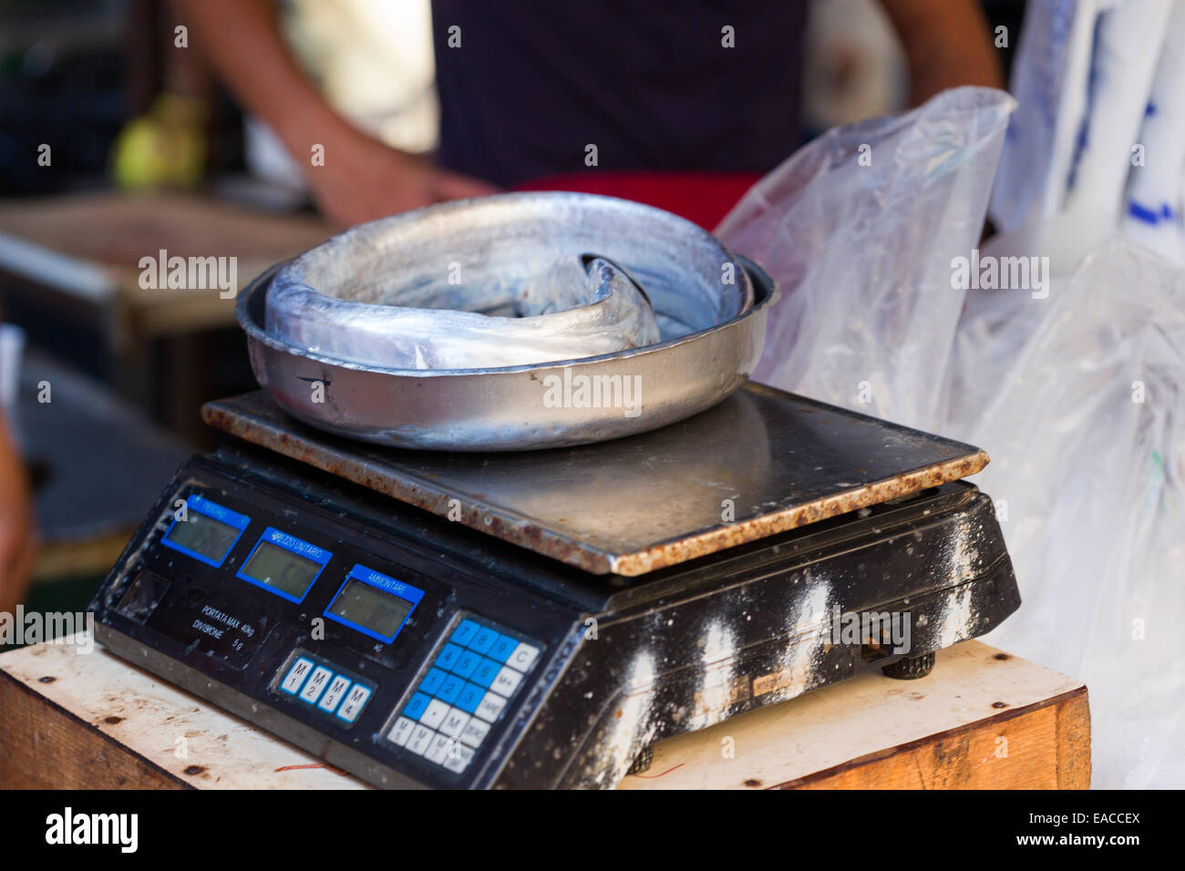 Marché aux poissons de Catane Sicile Italie Banque D'Images