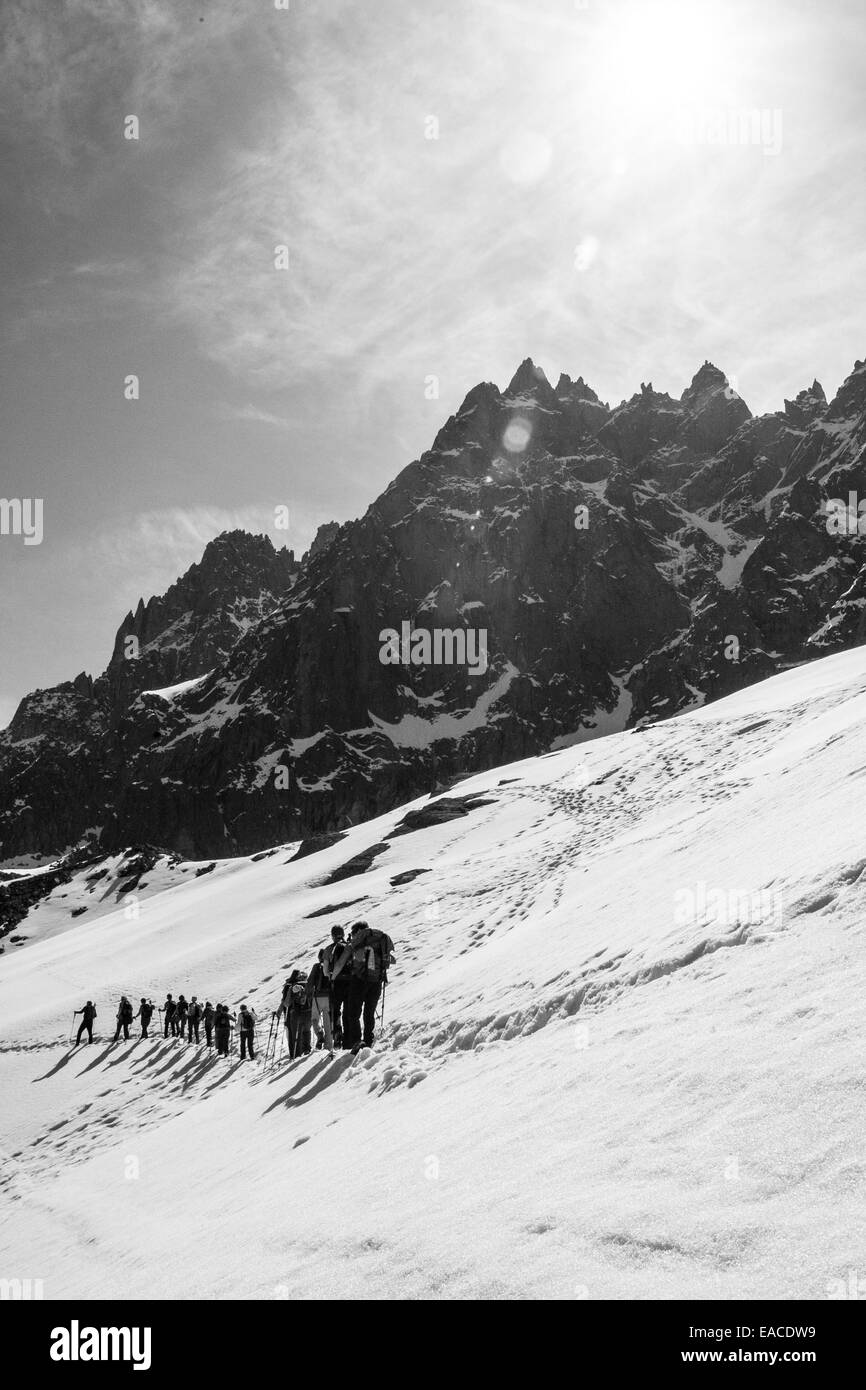 La formation au sauvetage en montagne Banque D'Images