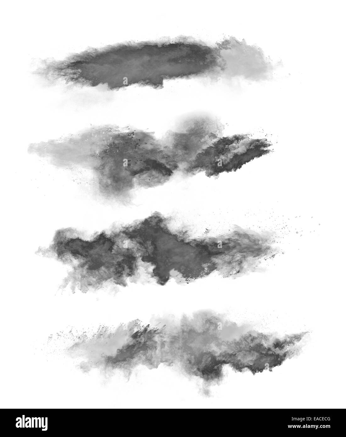 Motion de gel d'explosion de poussière colorées isolé sur fond noir Banque D'Images