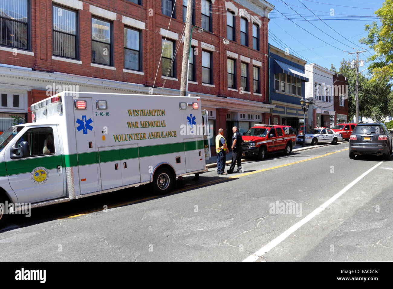 Scène d'accident Riverhead Long Island New York Banque D'Images