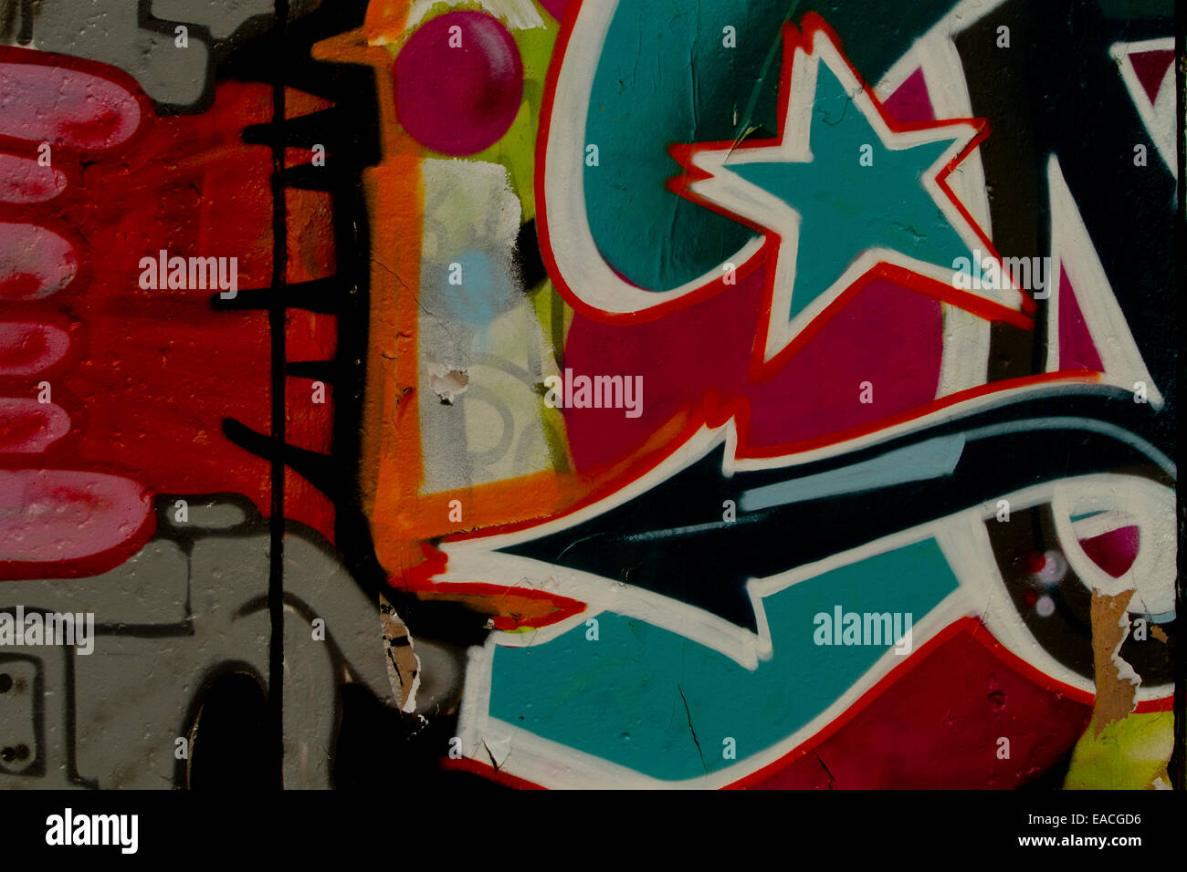 Flèche Graffiti urbain art star allemand du mur de Berlin Banque D'Images