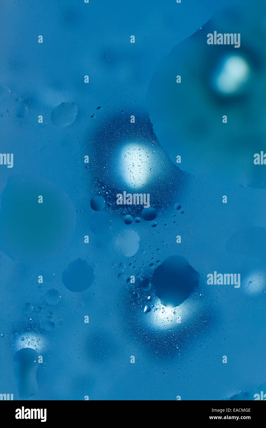 Résumé fond bleu bulles d'eau Banque D'Images