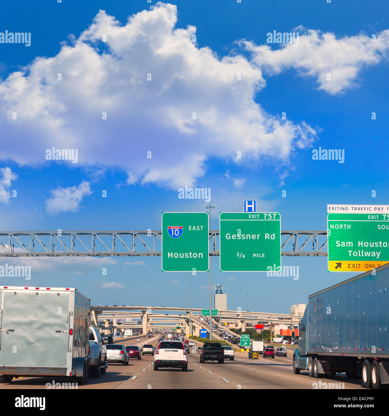 Houston Katy Fwy autoroute interstate 10 trafic au Texas USA US Banque D'Images