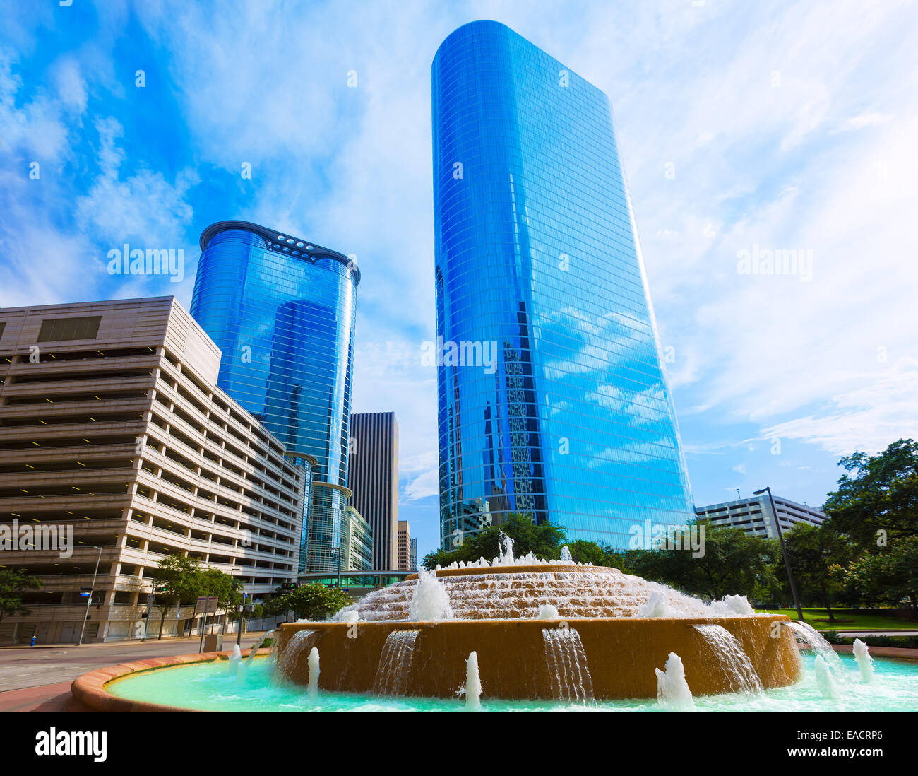 Bob et Vivian Smith fontaine dans Houston Downtown Texas US Banque D'Images