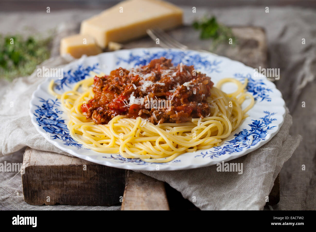 Spaghettis à la bolognaise Banque D'Images