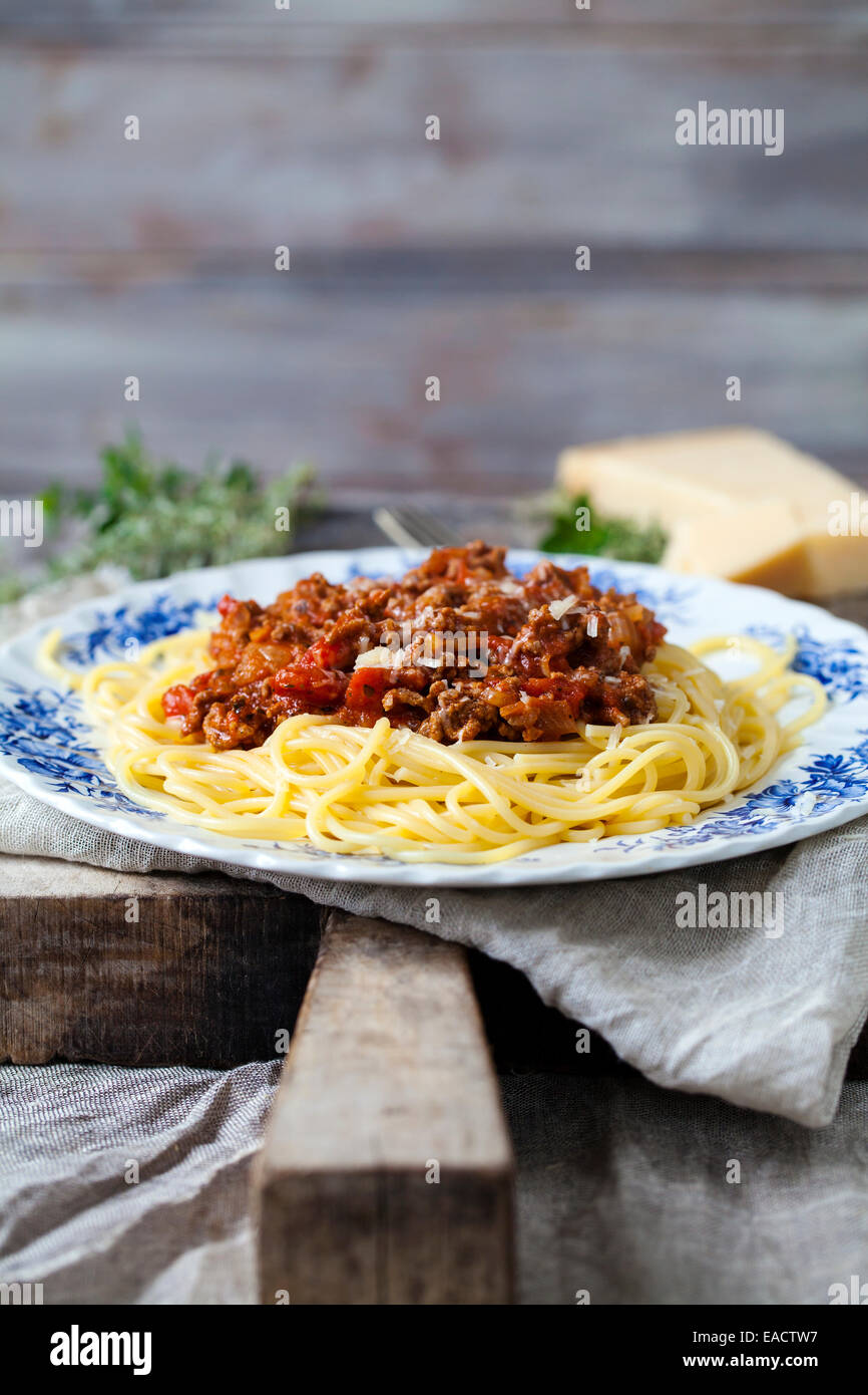 Spaghettis à la bolognaise Banque D'Images