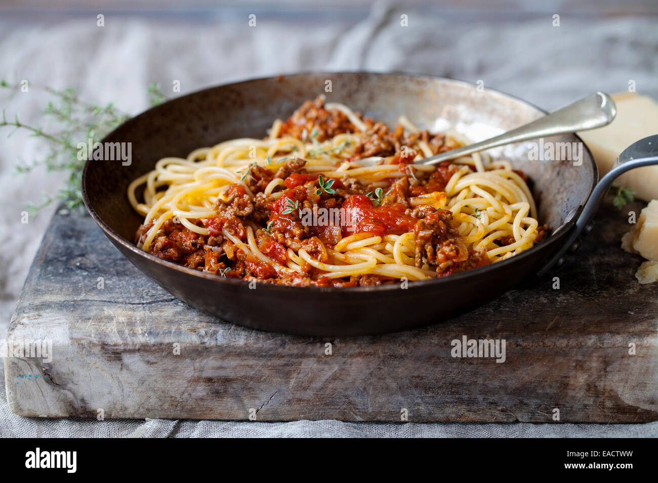 Spaghettis à la bolognaise Banque D'Images