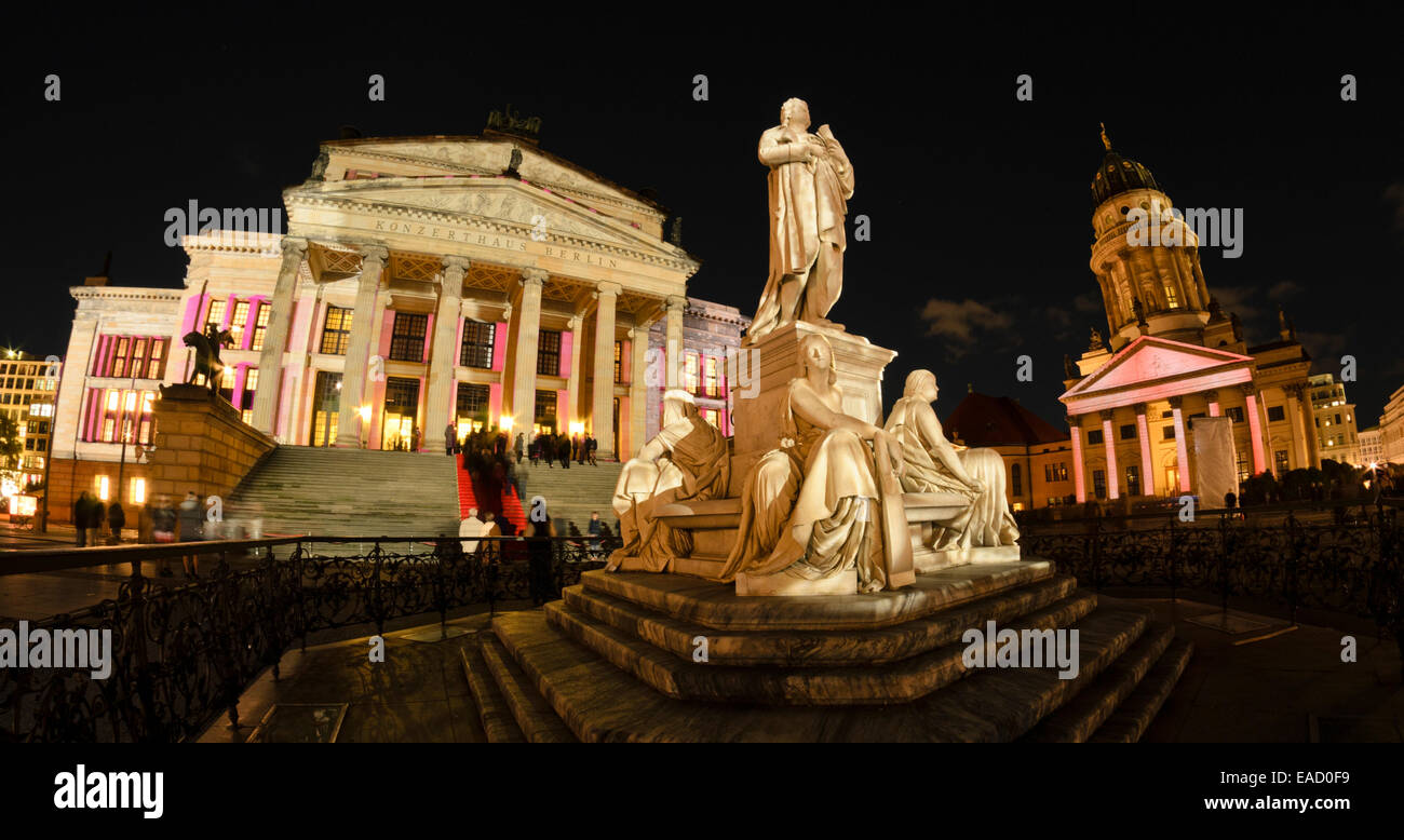 Konzerthaus, schiller memorial et cathédrale française, Gendarmenmarkt, Berlin Banque D'Images