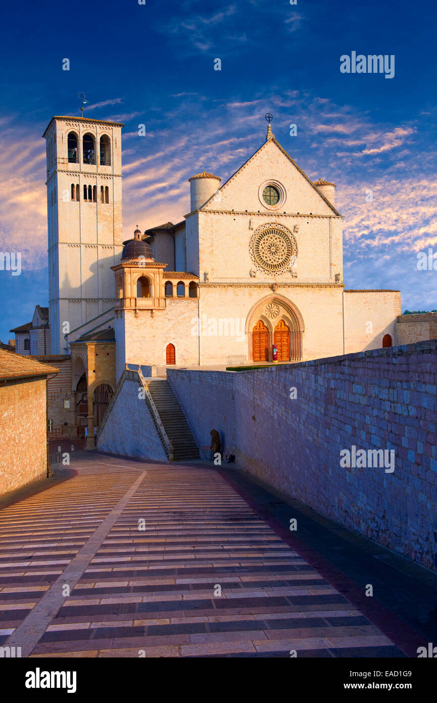 La Basilique Papale de Saint François d'assise, basilique papale di San Francesco, Assise, Ombrie, Italie Banque D'Images