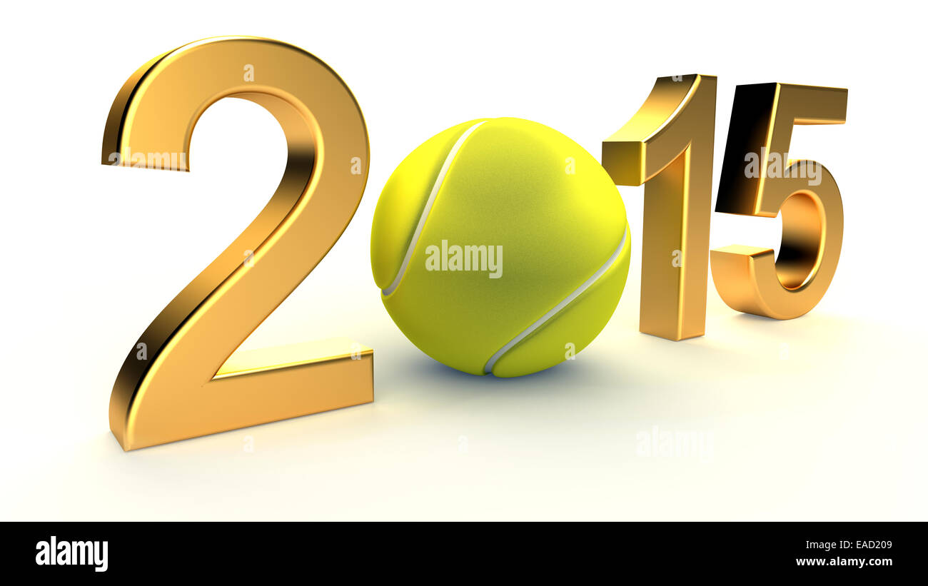 Balle de tennis et l'année 2015 Banque D'Images