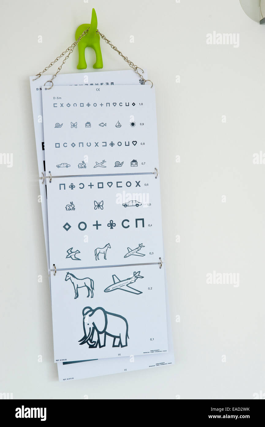 L'essai d'oeil à une pratique pédiatrique Banque D'Images