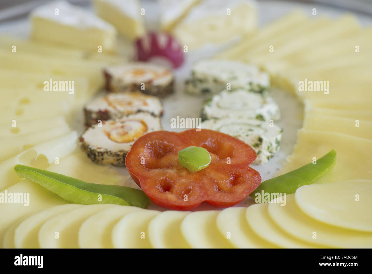 Assiette de fromages, l'Autriche, Burgenland, Jois Banque D'Images