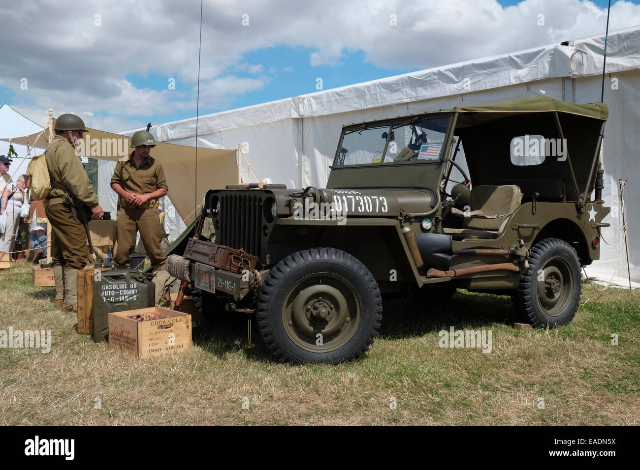 1943 Willys MB jeep à l'Heckington Show, Lincolnshire, Angleterre. Banque D'Images