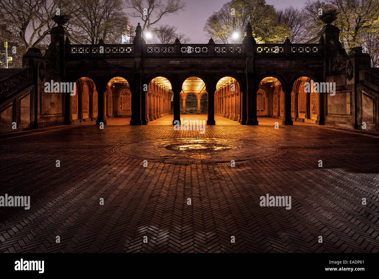 Bethesda Terrace at night Banque D'Images