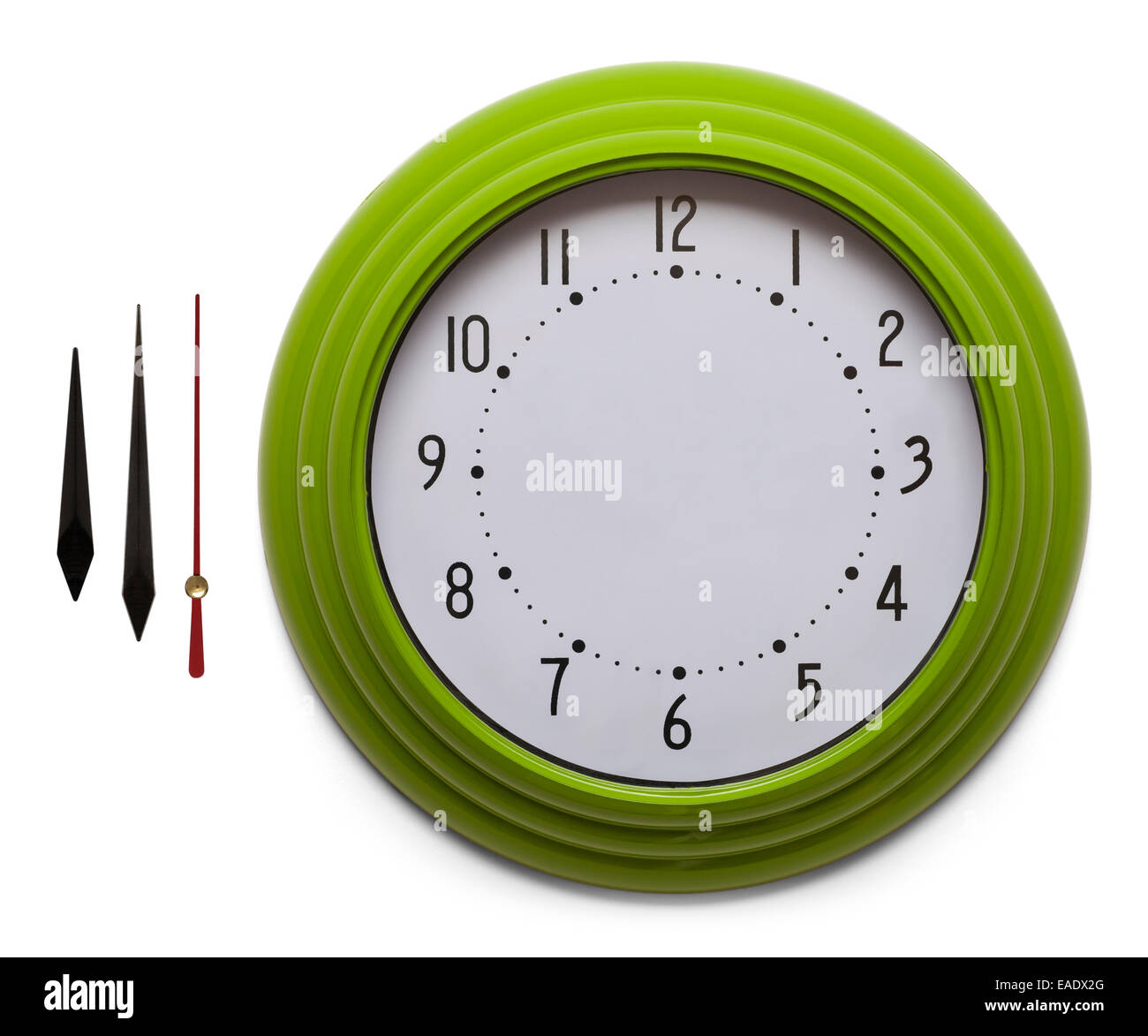 Horloge personnalisée réglable isolé sur fond blanc. Banque D'Images