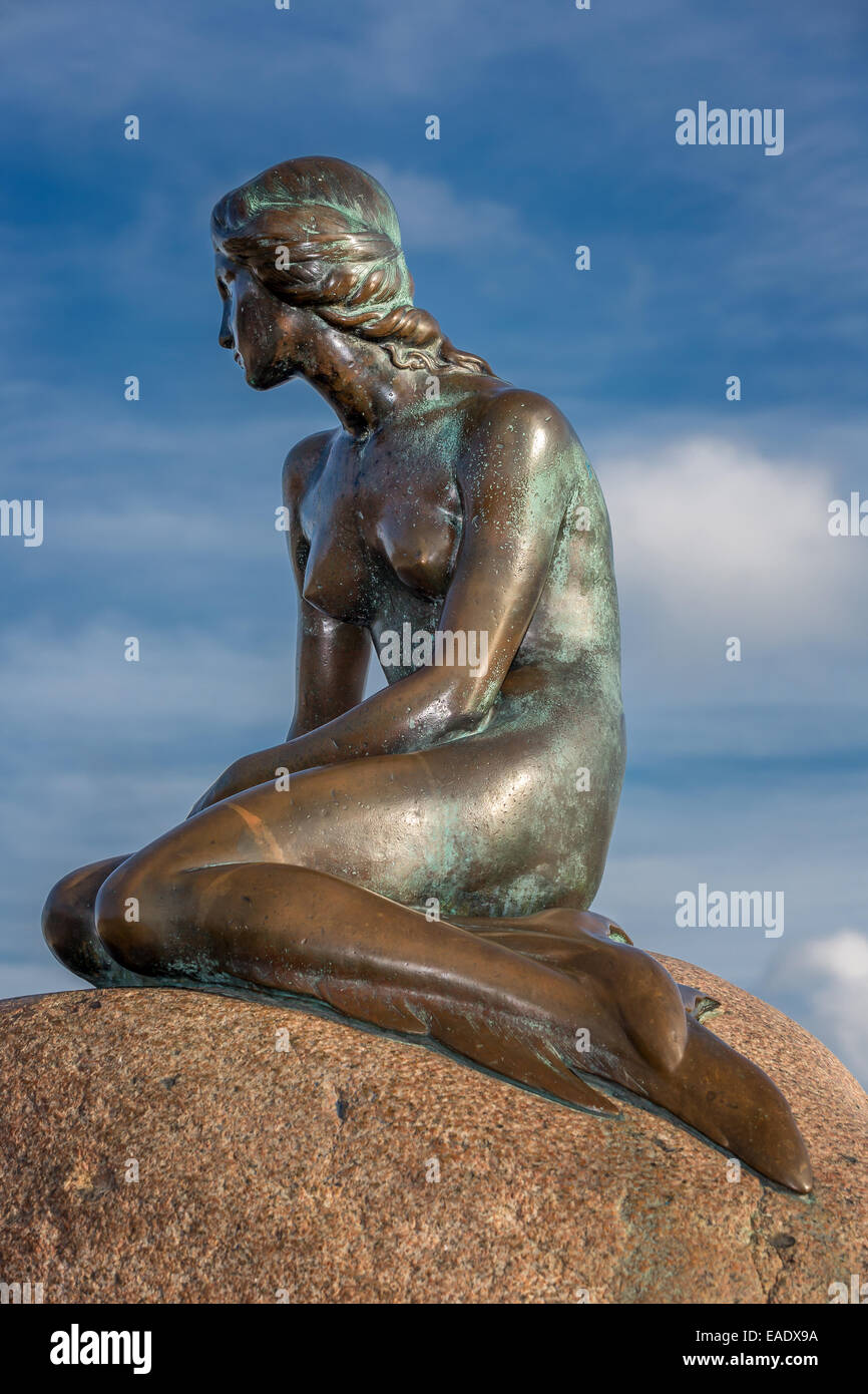 La Petite Sirène, sculpture, monument de Copenhague, le port de Copenhague, Copenhague, Danemark Banque D'Images
