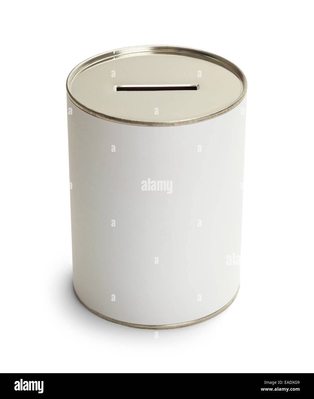 Don peut blanc avec copie Espace isoler sur fond blanc. Banque D'Images