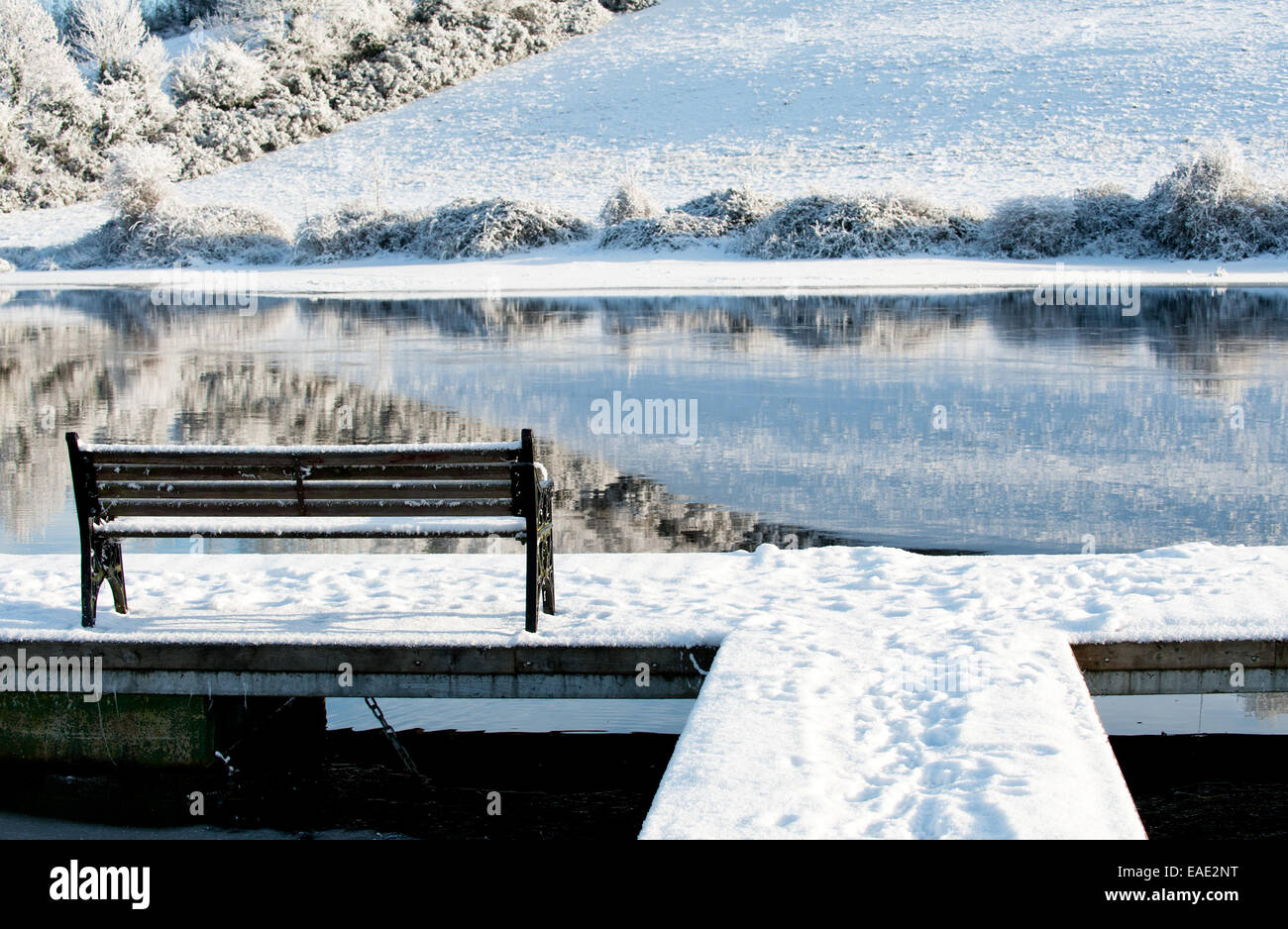 Belle journée ensoleillée en hiver sur l'Erne, Co. Cavan , Irlande Banque D'Images